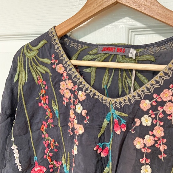 NWT Johnny Was Gia Blouse Top Grey Extra Small XS - Picture 5 of 11